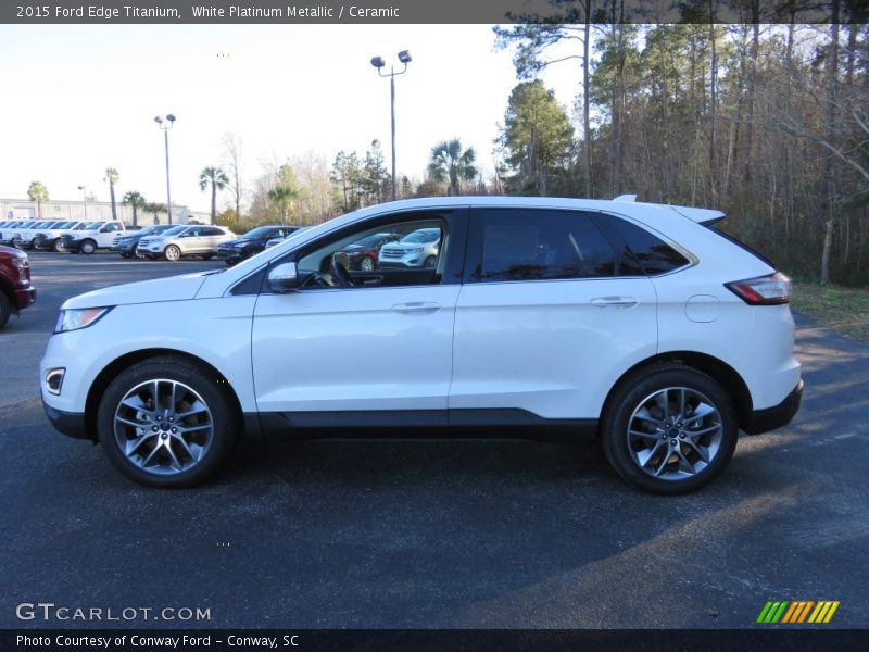 White Platinum Metallic / Ceramic 2015 Ford Edge Titanium
