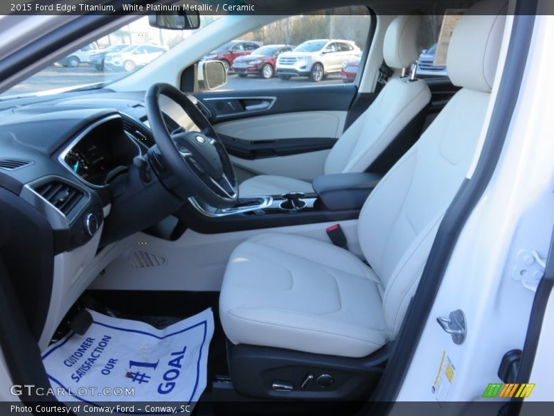 White Platinum Metallic / Ceramic 2015 Ford Edge Titanium