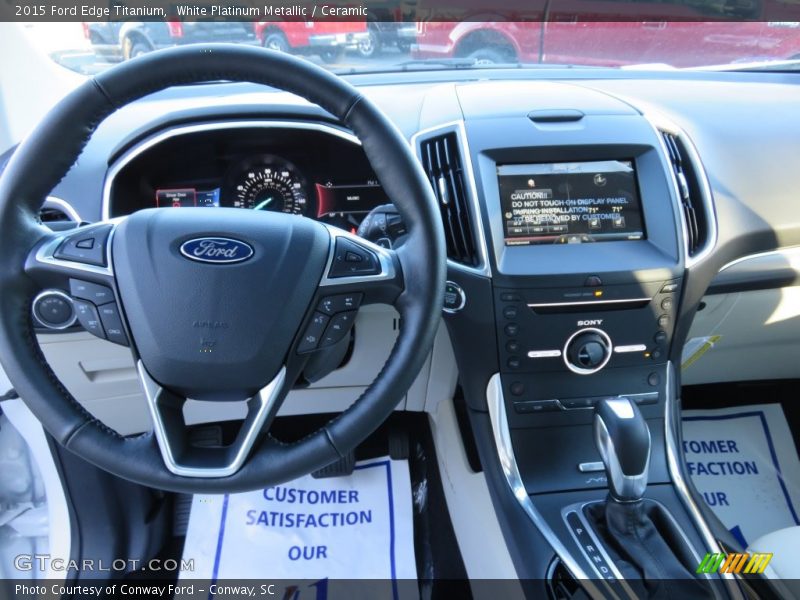 White Platinum Metallic / Ceramic 2015 Ford Edge Titanium