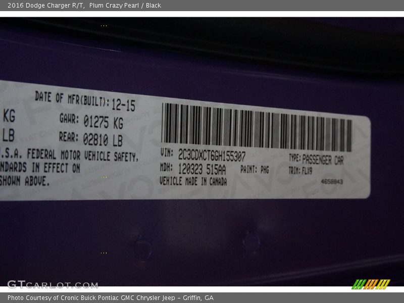 Plum Crazy Pearl / Black 2016 Dodge Charger R/T