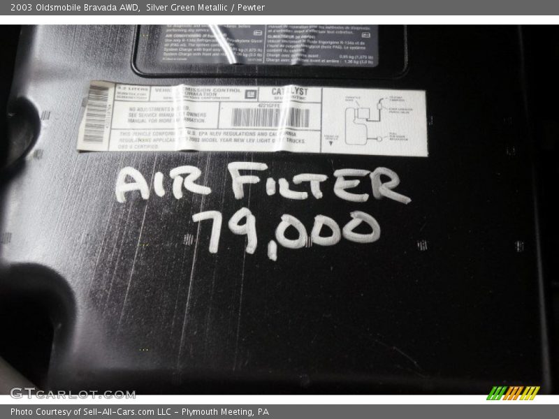 Silver Green Metallic / Pewter 2003 Oldsmobile Bravada AWD