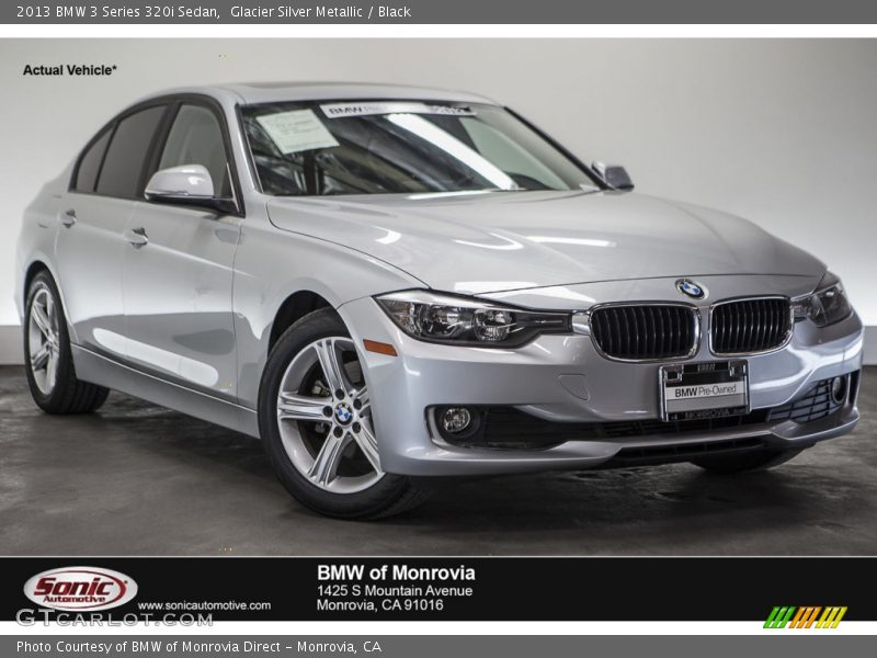 Glacier Silver Metallic / Black 2013 BMW 3 Series 320i Sedan