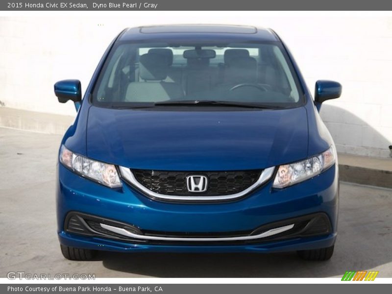 Dyno Blue Pearl / Gray 2015 Honda Civic EX Sedan