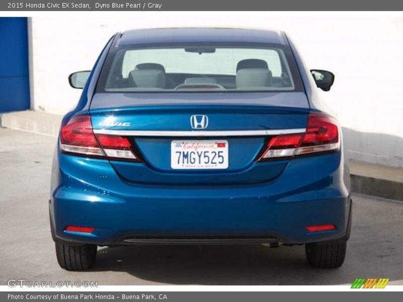 Dyno Blue Pearl / Gray 2015 Honda Civic EX Sedan