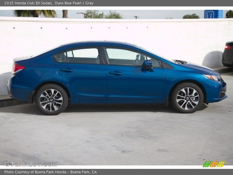 Dyno Blue Pearl / Gray 2015 Honda Civic EX Sedan