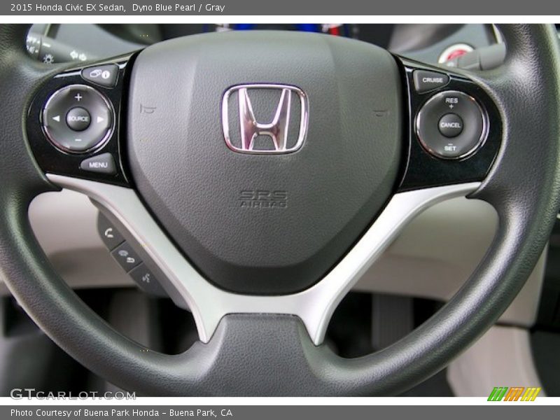 Dyno Blue Pearl / Gray 2015 Honda Civic EX Sedan