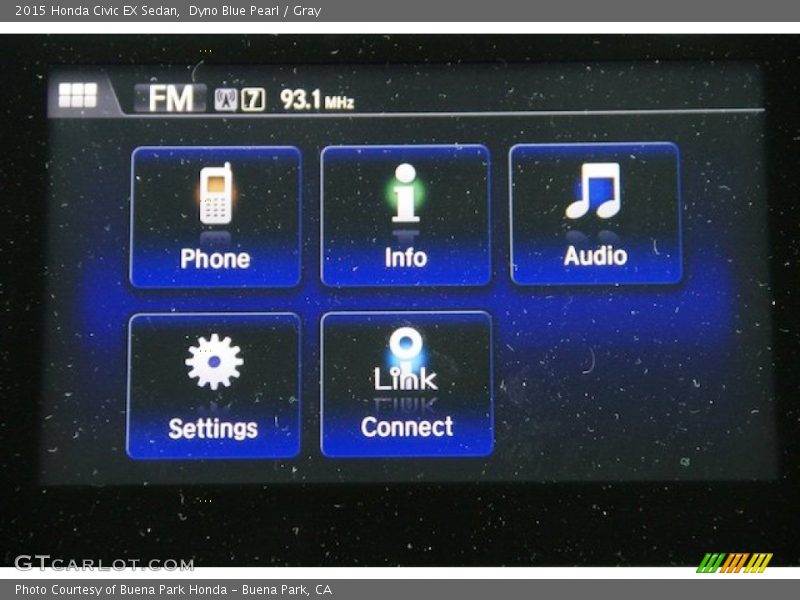 Dyno Blue Pearl / Gray 2015 Honda Civic EX Sedan