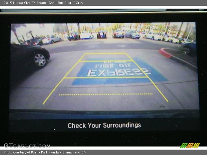 Dyno Blue Pearl / Gray 2015 Honda Civic EX Sedan