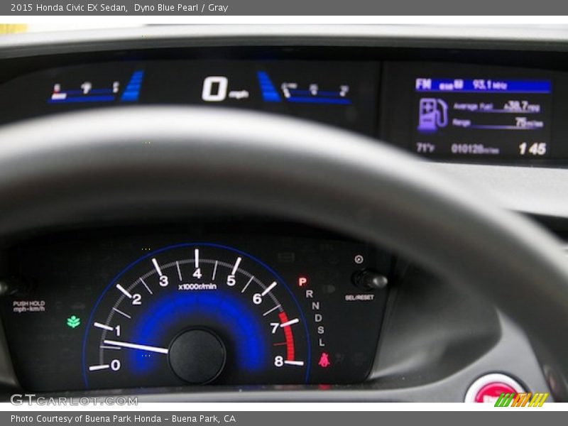 Dyno Blue Pearl / Gray 2015 Honda Civic EX Sedan