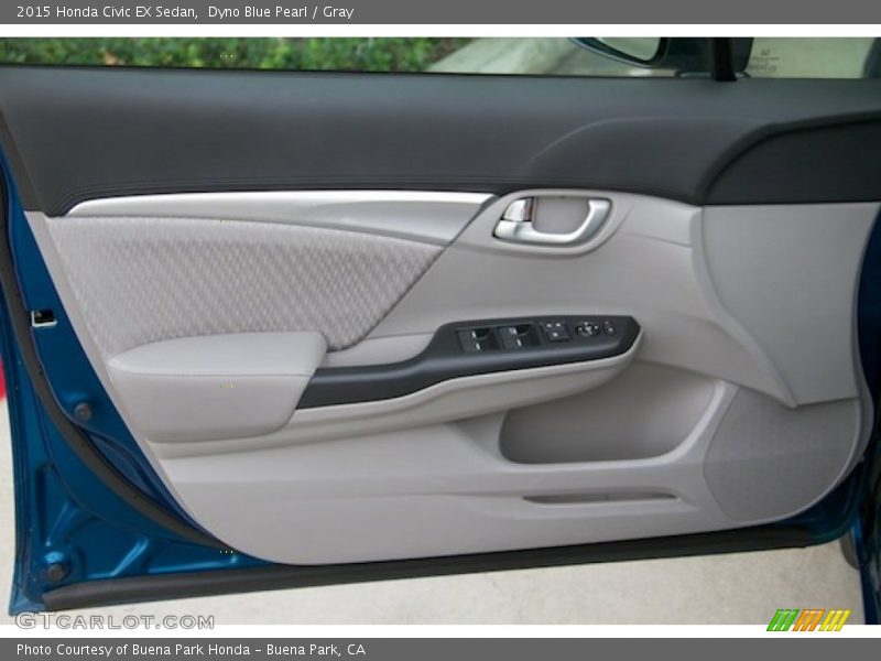 Dyno Blue Pearl / Gray 2015 Honda Civic EX Sedan