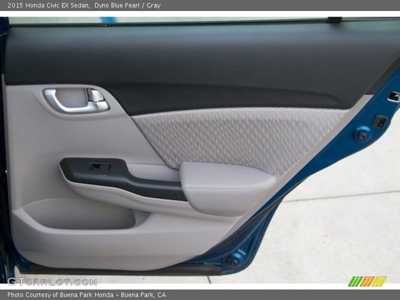 Dyno Blue Pearl / Gray 2015 Honda Civic EX Sedan