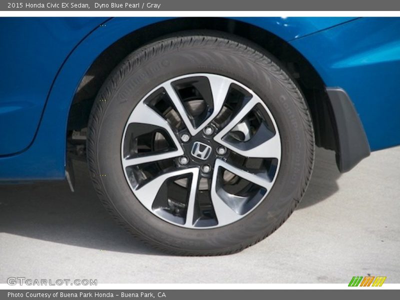 Dyno Blue Pearl / Gray 2015 Honda Civic EX Sedan