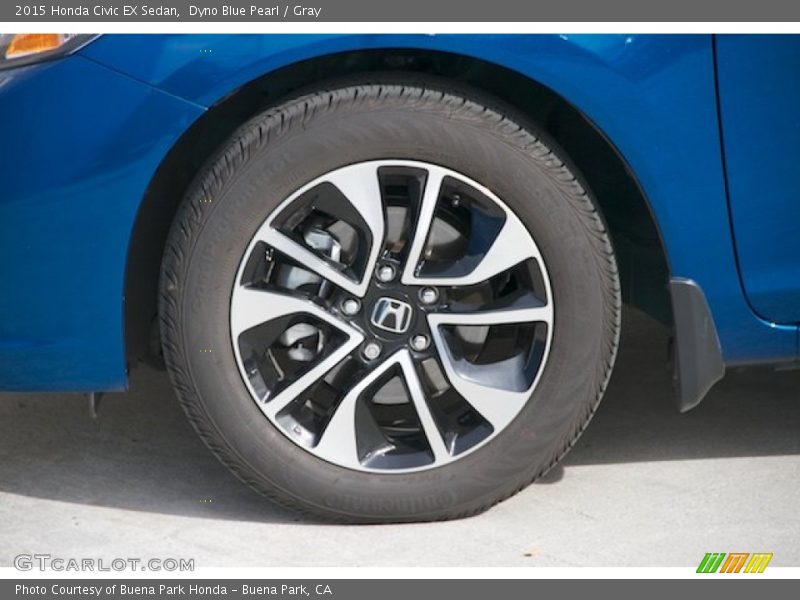 Dyno Blue Pearl / Gray 2015 Honda Civic EX Sedan