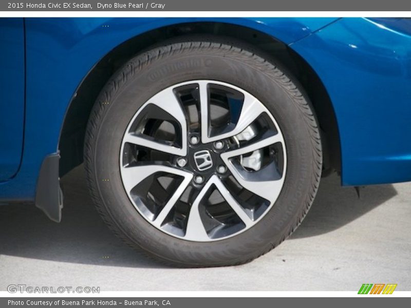 Dyno Blue Pearl / Gray 2015 Honda Civic EX Sedan