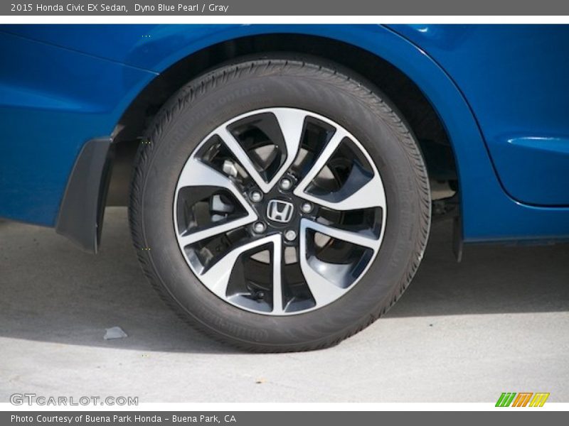 Dyno Blue Pearl / Gray 2015 Honda Civic EX Sedan