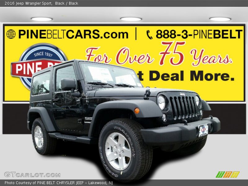Black / Black 2016 Jeep Wrangler Sport