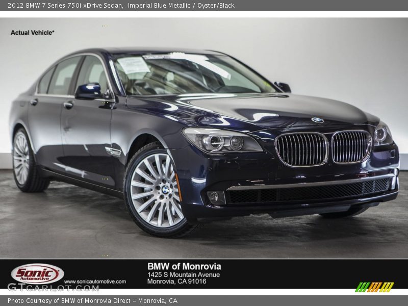Imperial Blue Metallic / Oyster/Black 2012 BMW 7 Series 750i xDrive Sedan