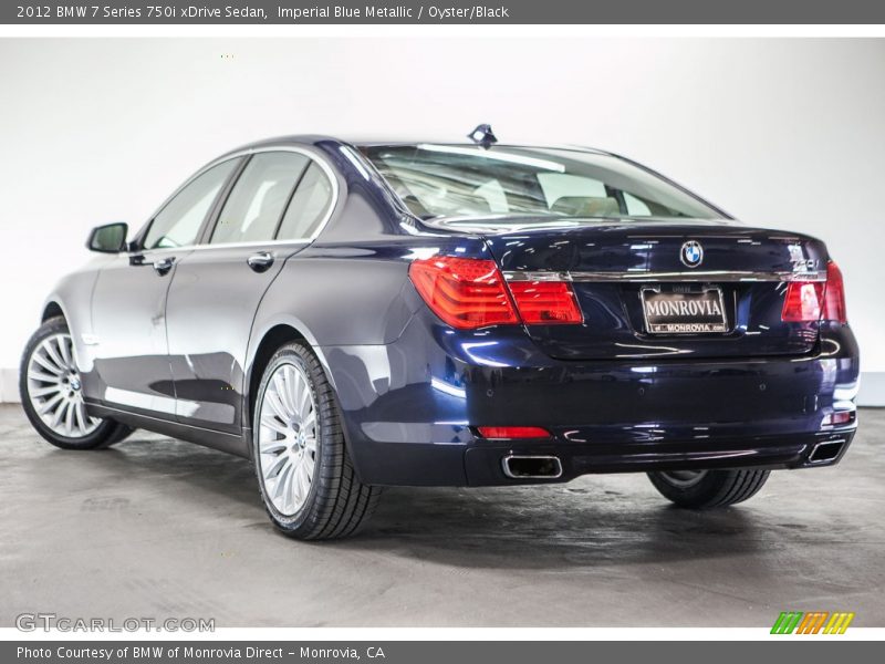 Imperial Blue Metallic / Oyster/Black 2012 BMW 7 Series 750i xDrive Sedan