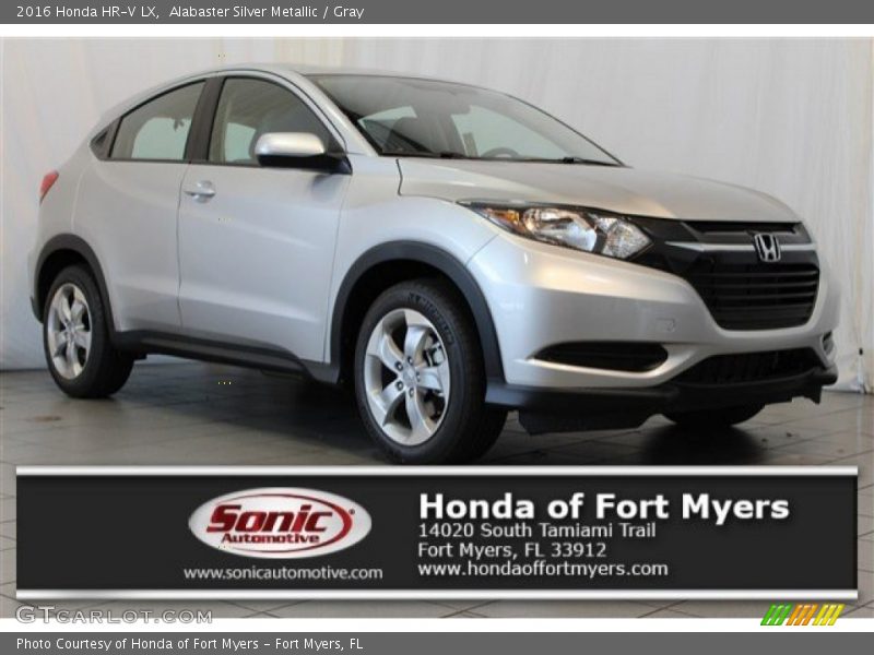 Alabaster Silver Metallic / Gray 2016 Honda HR-V LX