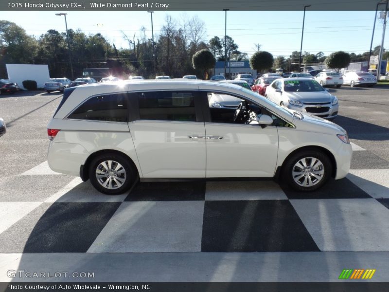 White Diamond Pearl / Gray 2015 Honda Odyssey EX-L