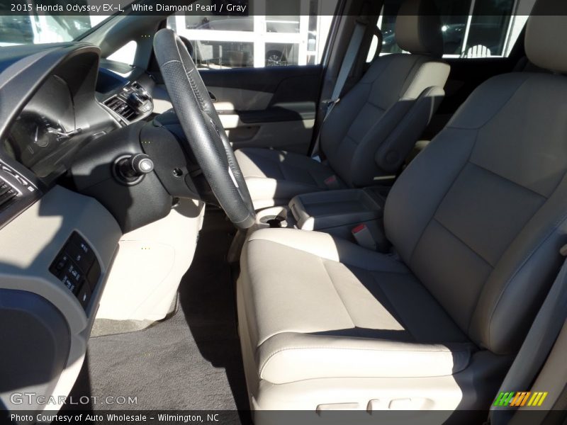 White Diamond Pearl / Gray 2015 Honda Odyssey EX-L