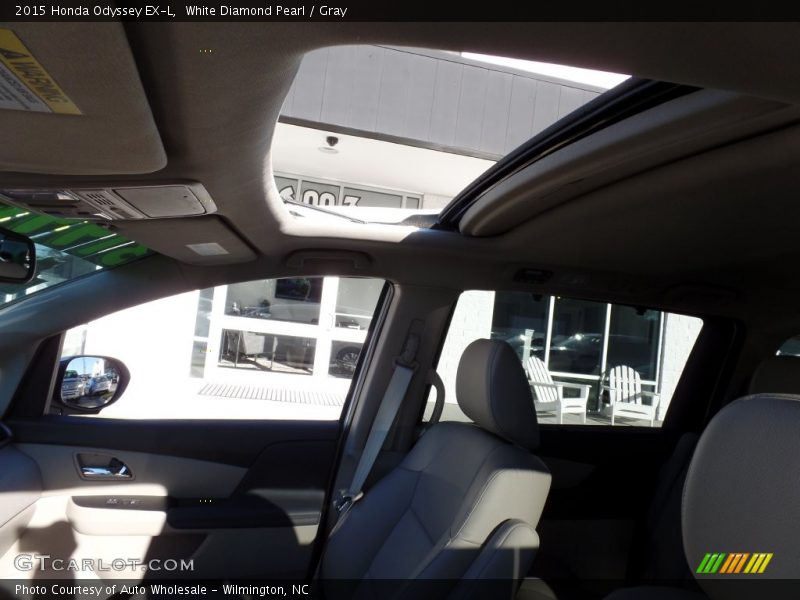 White Diamond Pearl / Gray 2015 Honda Odyssey EX-L