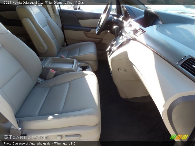White Diamond Pearl / Gray 2015 Honda Odyssey EX-L