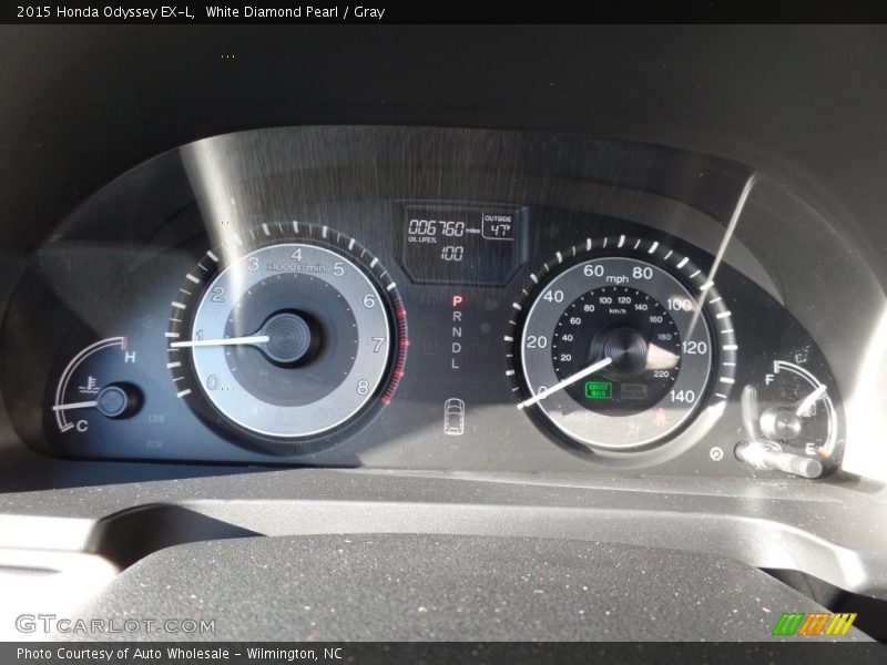 White Diamond Pearl / Gray 2015 Honda Odyssey EX-L