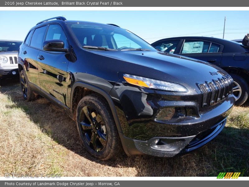 Brilliant Black Crystal Pearl / Black 2016 Jeep Cherokee Latitude