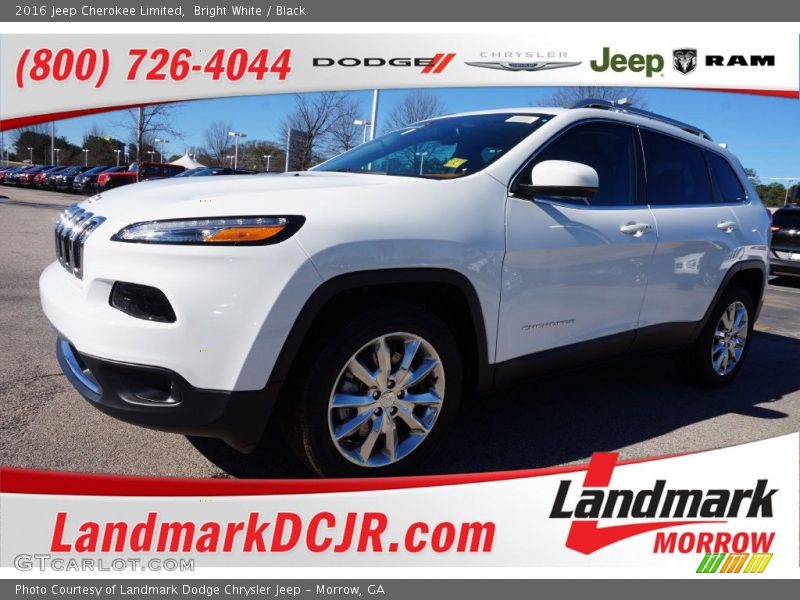Bright White / Black 2016 Jeep Cherokee Limited