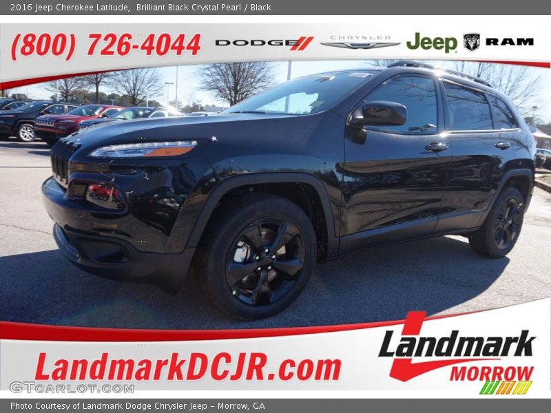 Brilliant Black Crystal Pearl / Black 2016 Jeep Cherokee Latitude