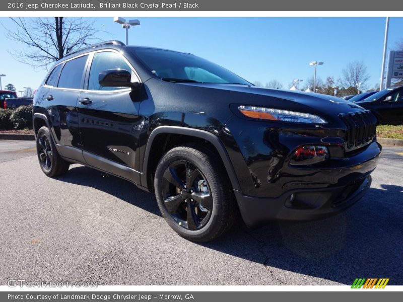 Brilliant Black Crystal Pearl / Black 2016 Jeep Cherokee Latitude