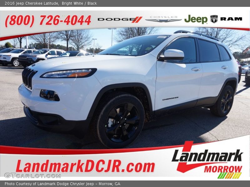 Bright White / Black 2016 Jeep Cherokee Latitude
