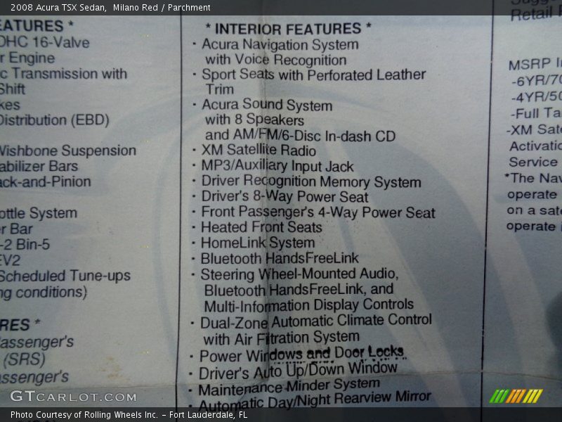 Milano Red / Parchment 2008 Acura TSX Sedan