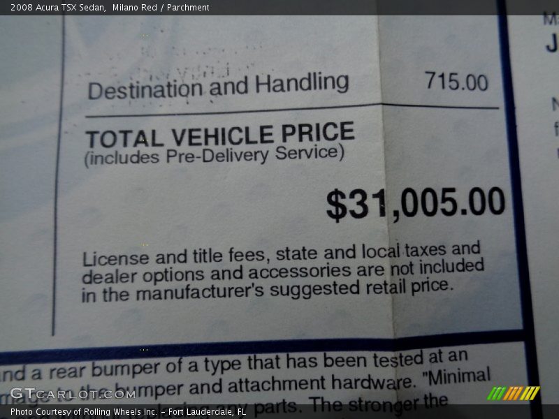 Milano Red / Parchment 2008 Acura TSX Sedan