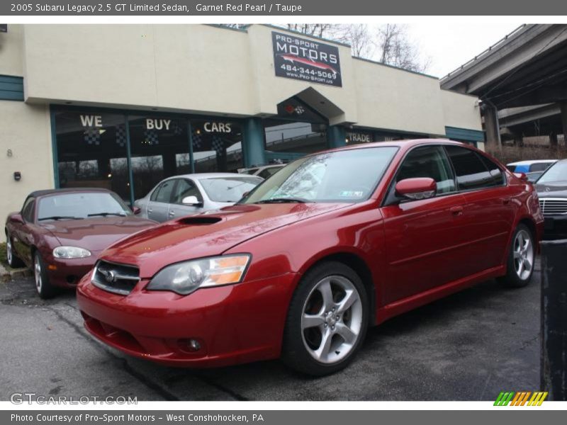 Garnet Red Pearl / Taupe 2005 Subaru Legacy 2.5 GT Limited Sedan