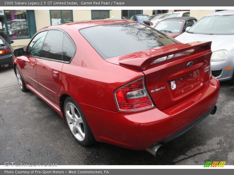Garnet Red Pearl / Taupe 2005 Subaru Legacy 2.5 GT Limited Sedan