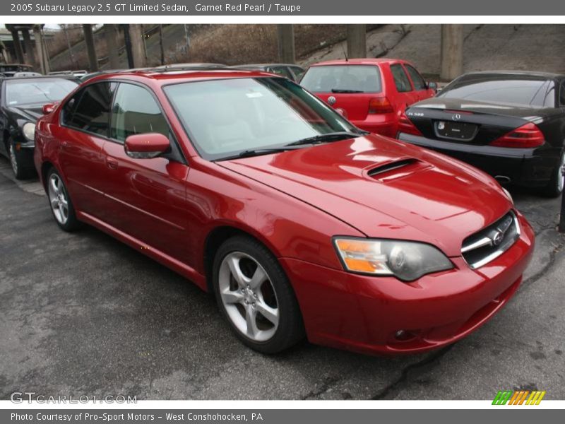 Garnet Red Pearl / Taupe 2005 Subaru Legacy 2.5 GT Limited Sedan