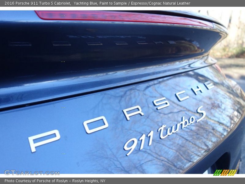 Yachting Blue, Paint to Sample / Espresso/Cognac Natural Leather 2016 Porsche 911 Turbo S Cabriolet