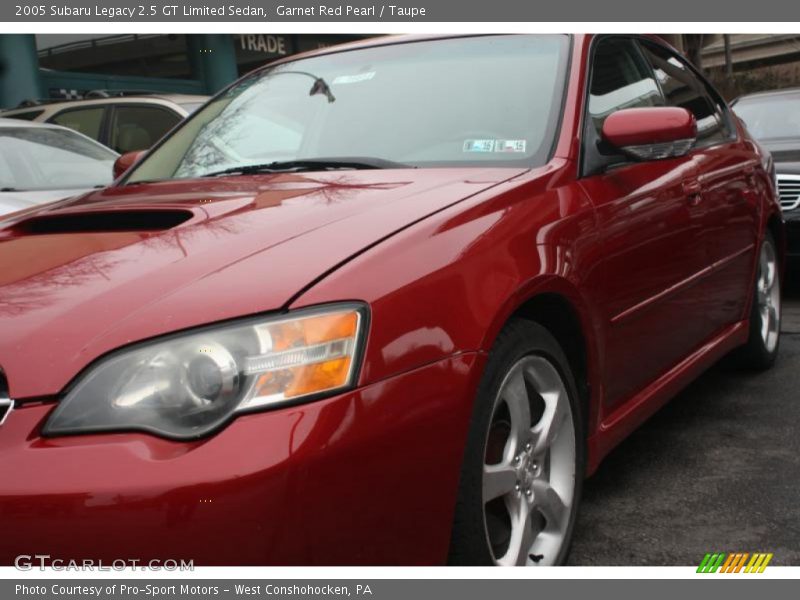 Garnet Red Pearl / Taupe 2005 Subaru Legacy 2.5 GT Limited Sedan