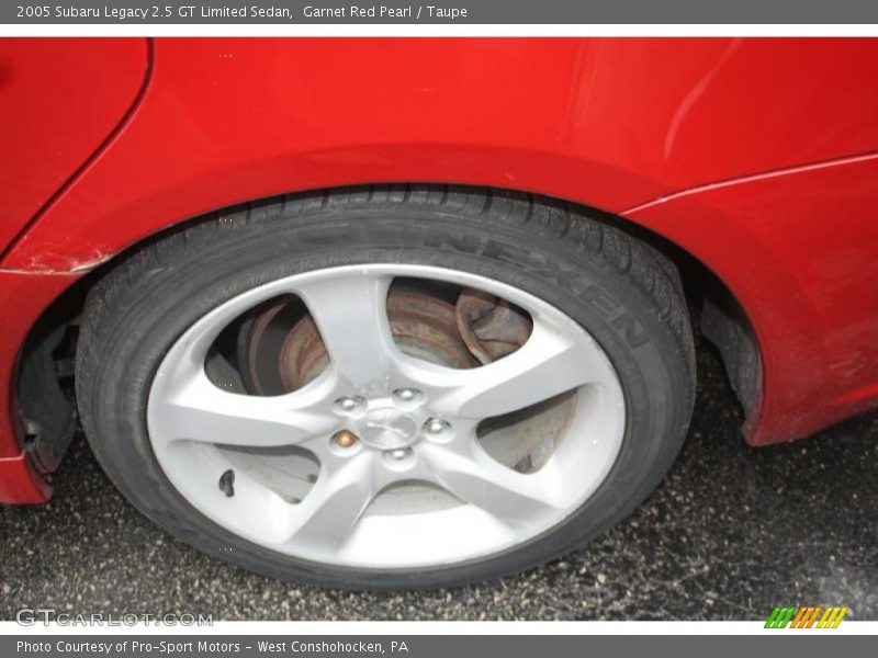 Garnet Red Pearl / Taupe 2005 Subaru Legacy 2.5 GT Limited Sedan