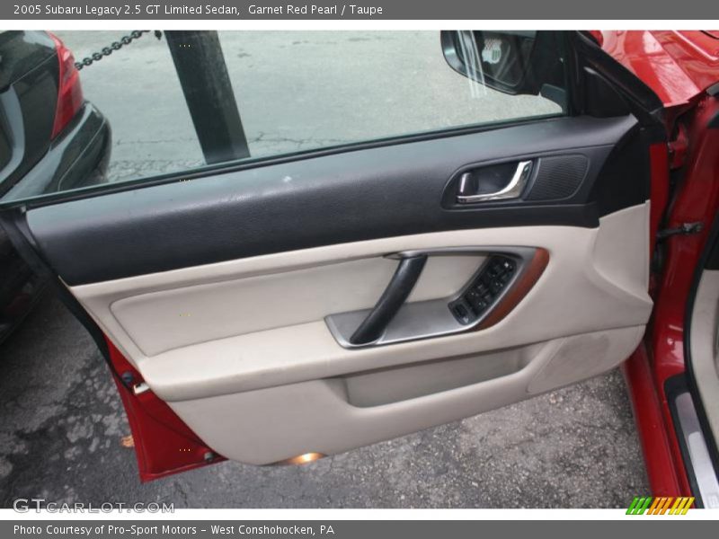 Garnet Red Pearl / Taupe 2005 Subaru Legacy 2.5 GT Limited Sedan