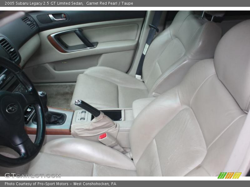 Garnet Red Pearl / Taupe 2005 Subaru Legacy 2.5 GT Limited Sedan