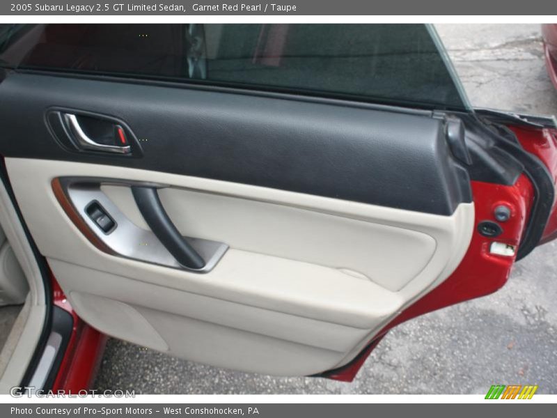 Garnet Red Pearl / Taupe 2005 Subaru Legacy 2.5 GT Limited Sedan