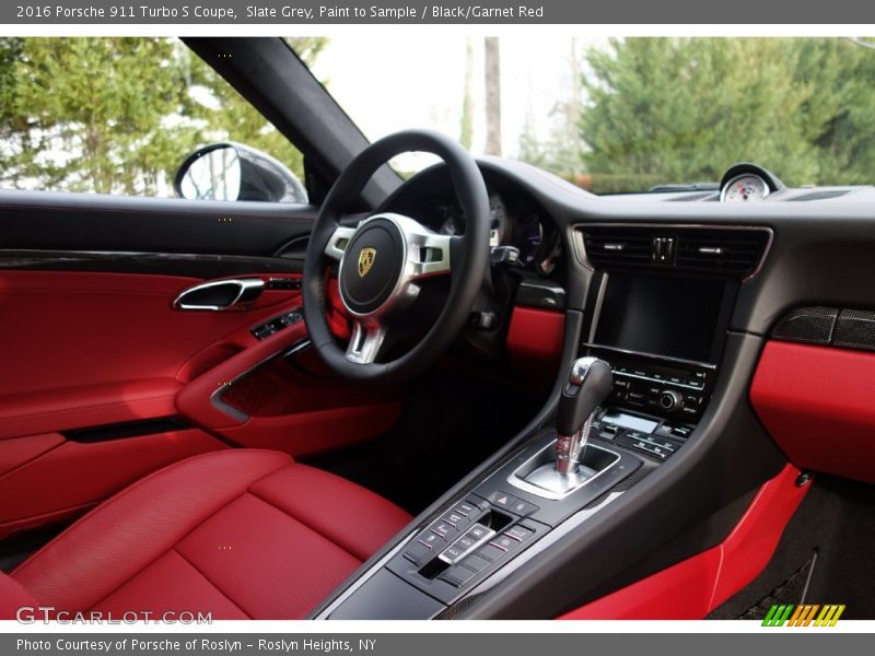Slate Grey, Paint to Sample / Black/Garnet Red 2016 Porsche 911 Turbo S Coupe