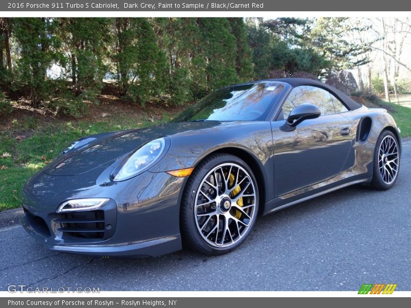 Dark Grey, Paint to Sample / Black/Garnet Red 2016 Porsche 911 Turbo S Cabriolet