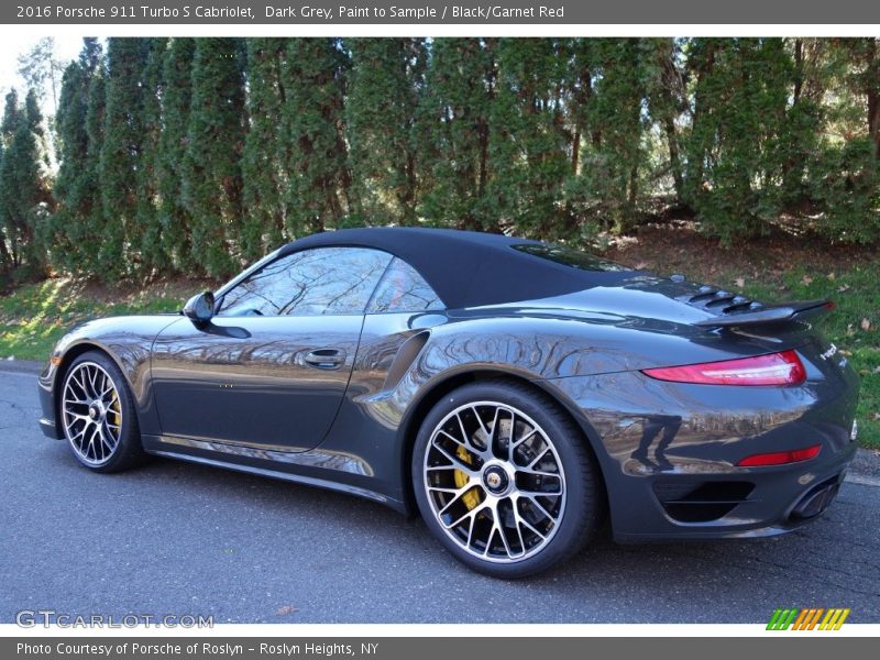 Dark Grey, Paint to Sample / Black/Garnet Red 2016 Porsche 911 Turbo S Cabriolet