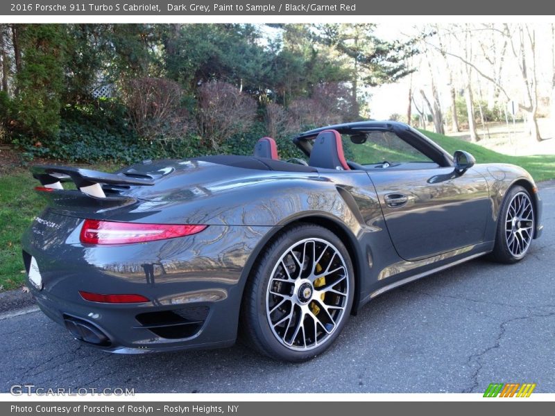 Dark Grey, Paint to Sample / Black/Garnet Red 2016 Porsche 911 Turbo S Cabriolet