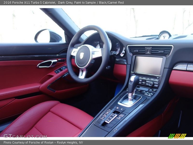 Dark Grey, Paint to Sample / Black/Garnet Red 2016 Porsche 911 Turbo S Cabriolet