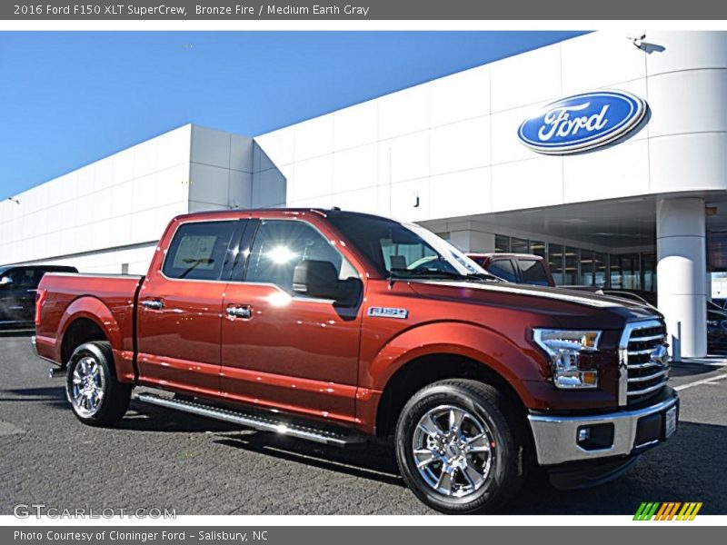 Bronze Fire / Medium Earth Gray 2016 Ford F150 XLT SuperCrew
